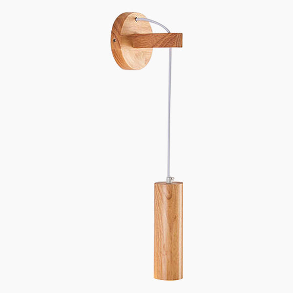 Wall Mounted Lamp Minimalist, Wood Tube