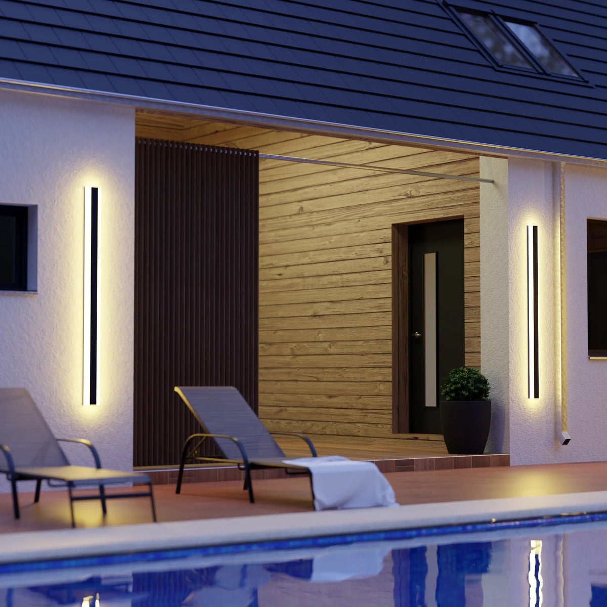 United Linear LED Long Minimalist Outdoor Wall Light
