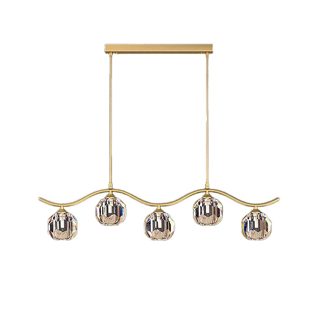 Minimalist Wave Glass Orb Chandelier