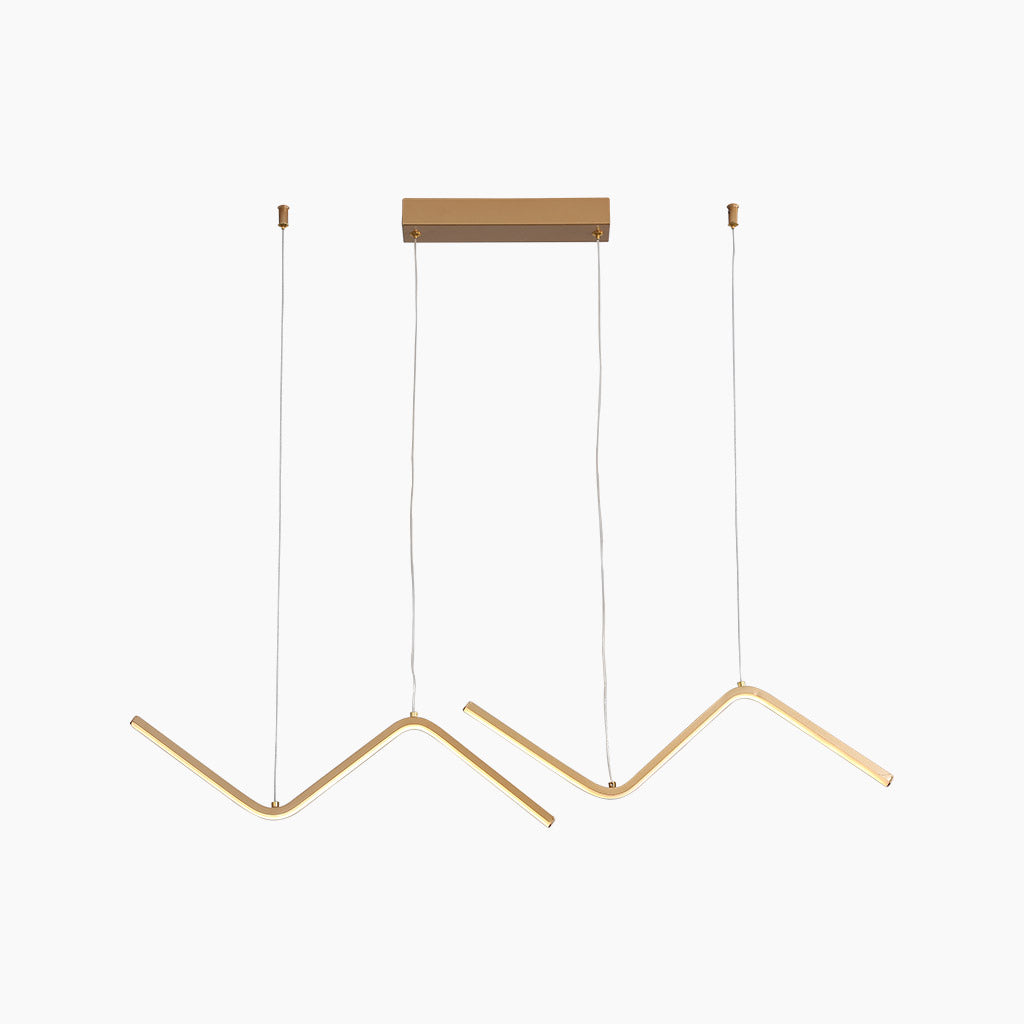 Pendant Light LED Modern Adjustable Dimmable Wave Line, Gold