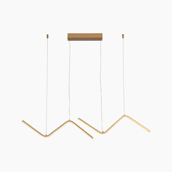 Pendant Light LED Modern Adjustable Dimmable Wave Line, Gold