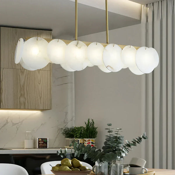 Modern Alabaster Linear Chandelier