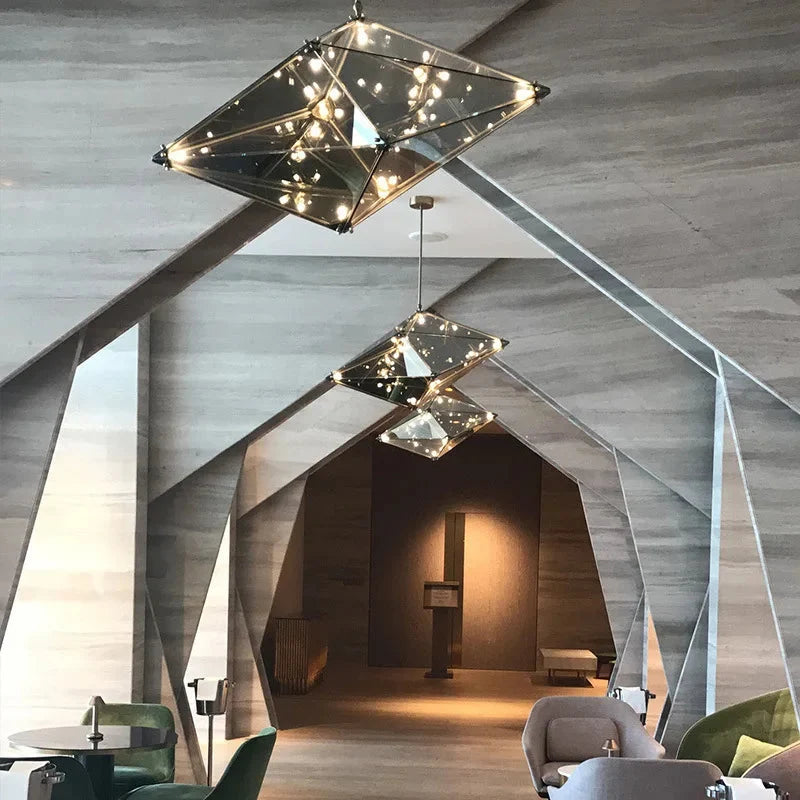 Modern Angular Diamond Style LED Pendant Light