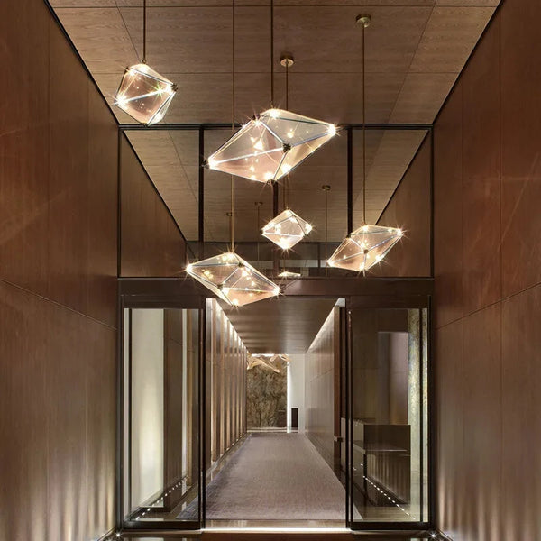 Modern Angular Diamond Style LED Pendant Light