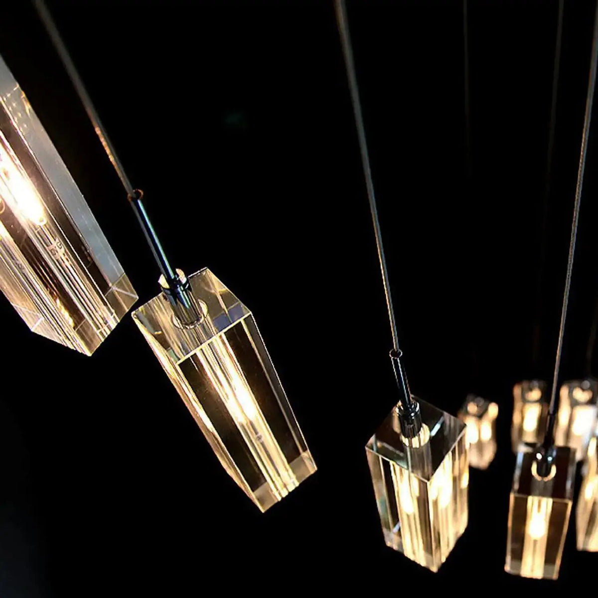 Modern Geometric Staircase Chandelier with Dimming