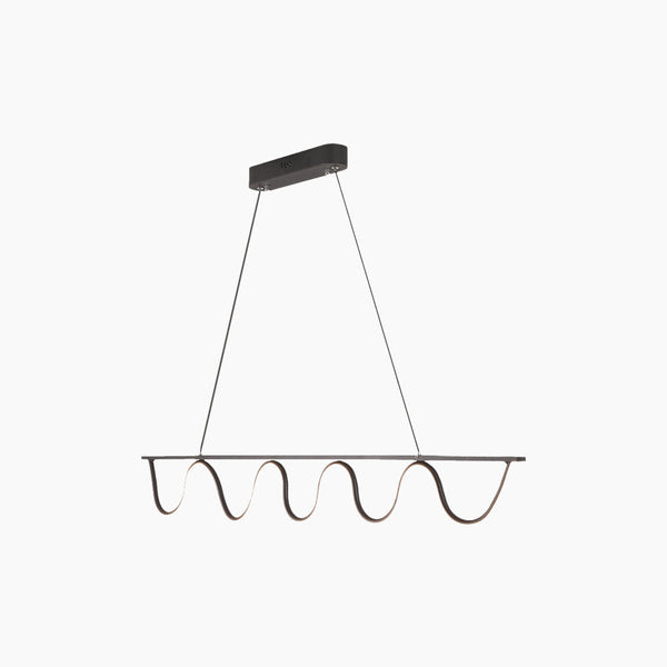 Pendant Light Modern Linear Wavy Dimmable LED Hanging, Black / Gold