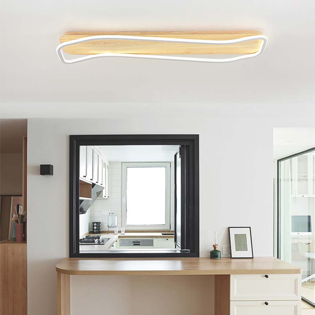Flush Mount Ceiling Light Modern Rectangular, Wrought Iron