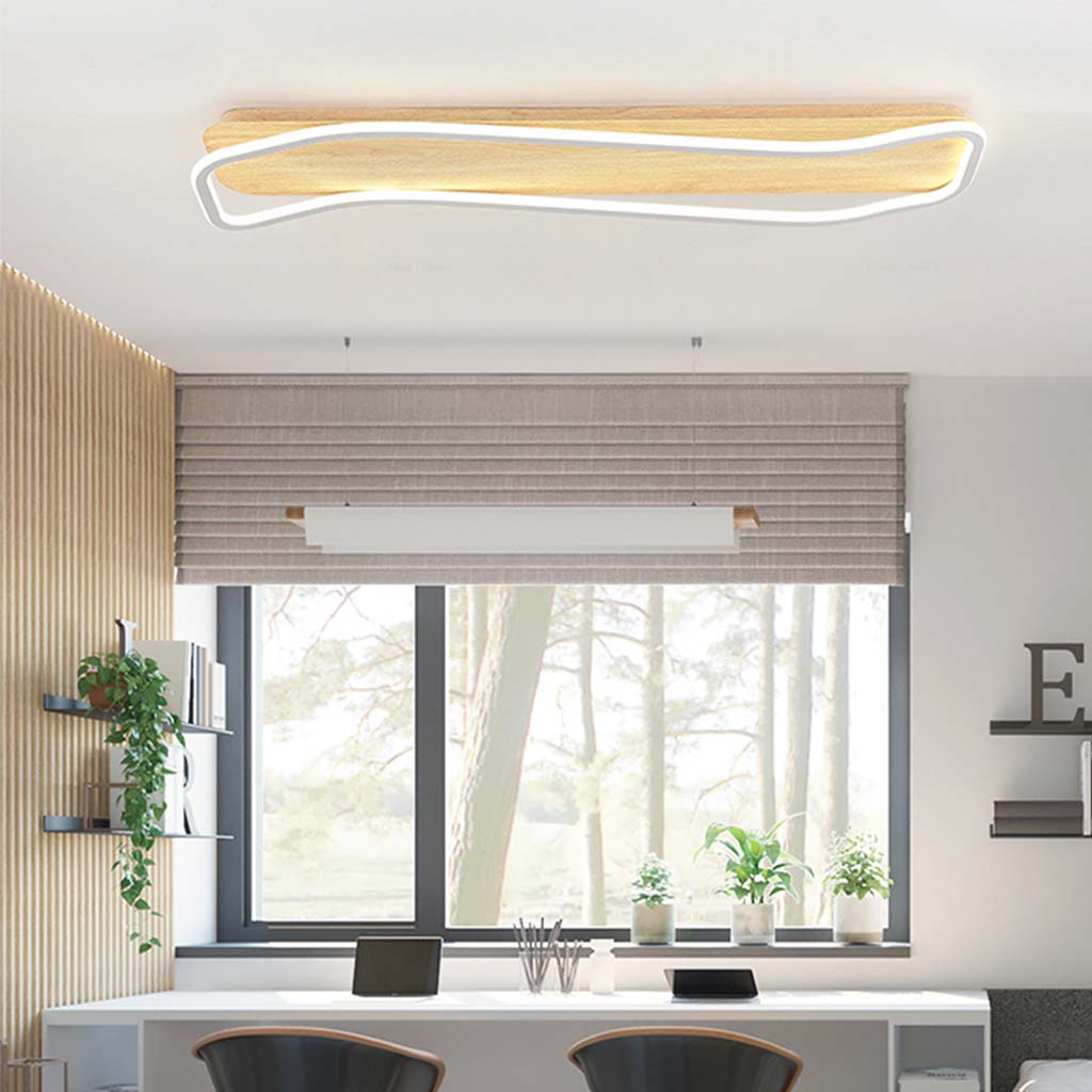 Flush Mount Ceiling Light Modern Rectangular, Wrought Iron