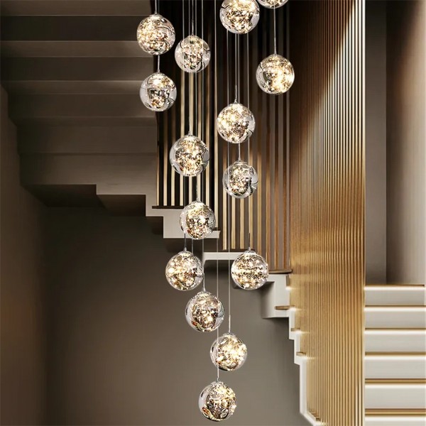 Modern Spiral Chandelier for Staircase