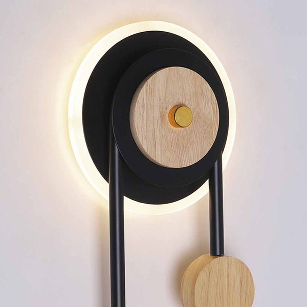 Wall Lamp Lighting Modern Unique for Bedroom, Wood & Acrylic