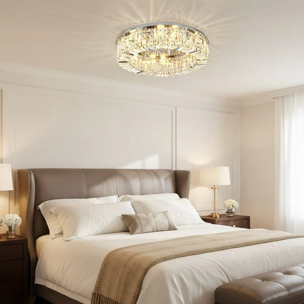 Modern Elegant Crystal Flush Mount Ceiling Light