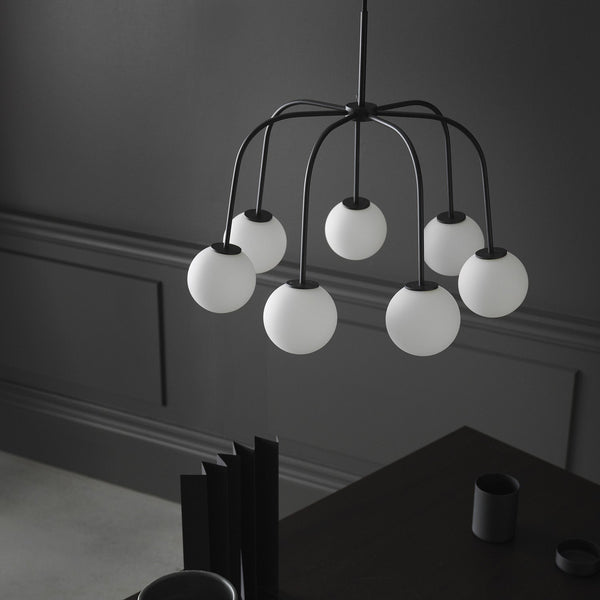 Elphaia Vintage Modern Octopus Black Glass Chandelier