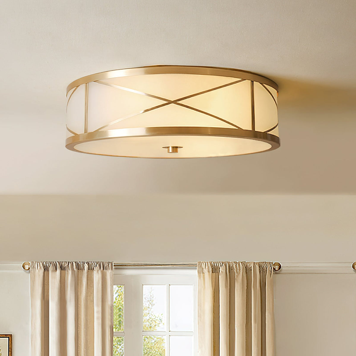 Vovene Brass Glass Ceiling Light