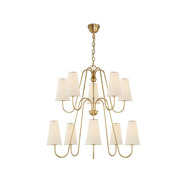 Elirora Elegance Vintage Brass Fabric Chandelier