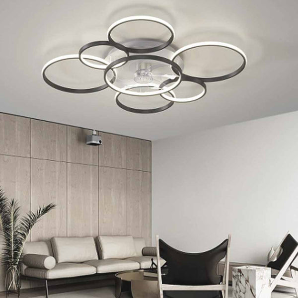Multiple Ring Ceiling Fan Light Quiet Acrylic Blade