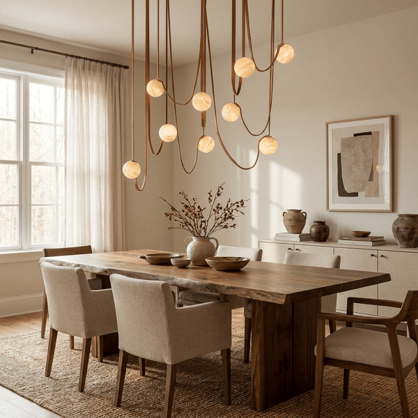 Multiple Belt Alabaster Pendant Light
