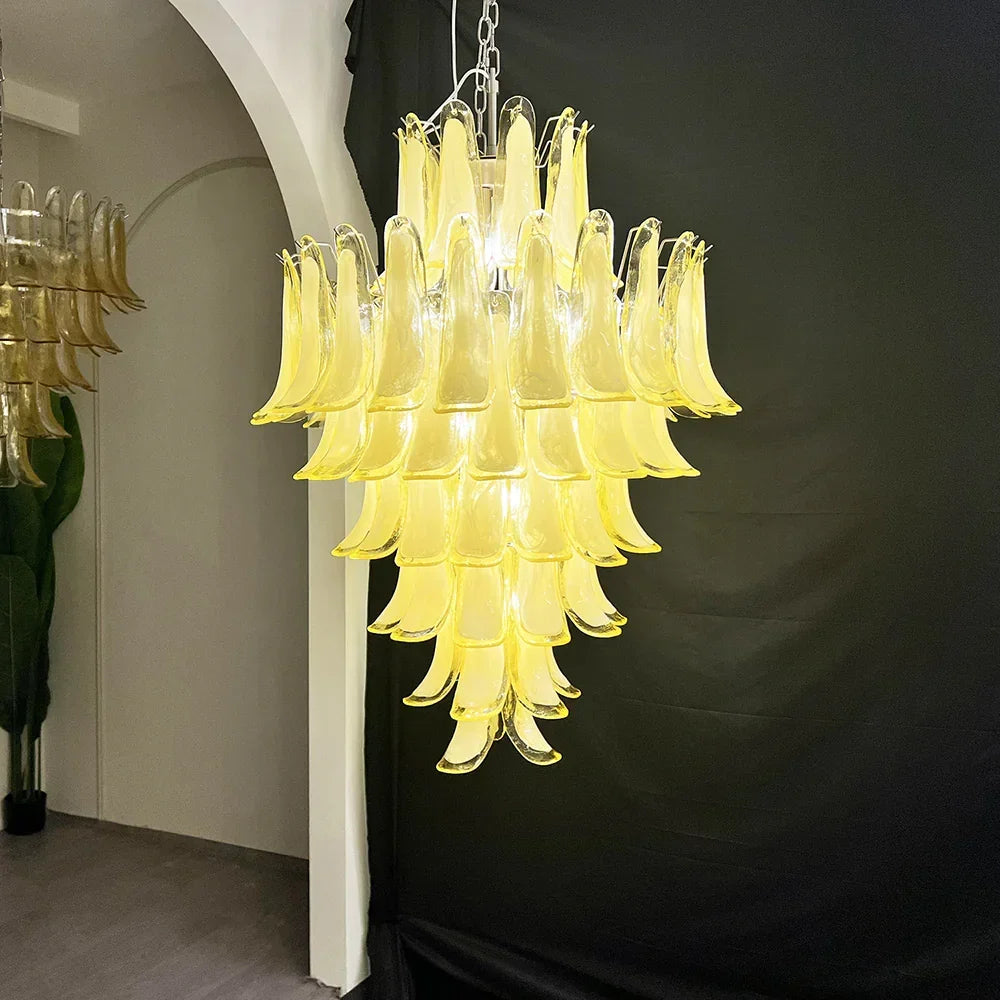 Stunning Murano Caramel Glass Petals Chandelier