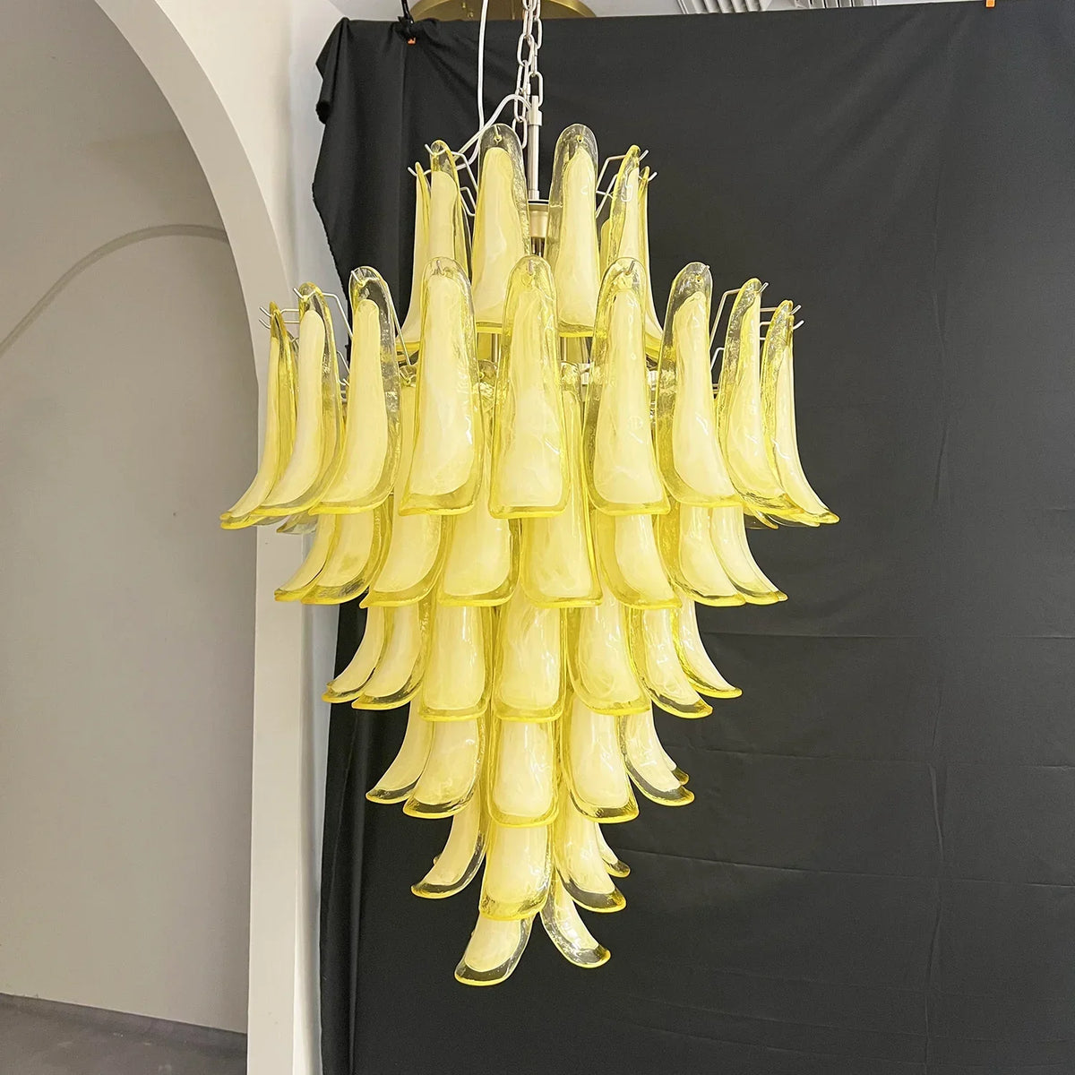 Stunning Murano Caramel Glass Petals Chandelier