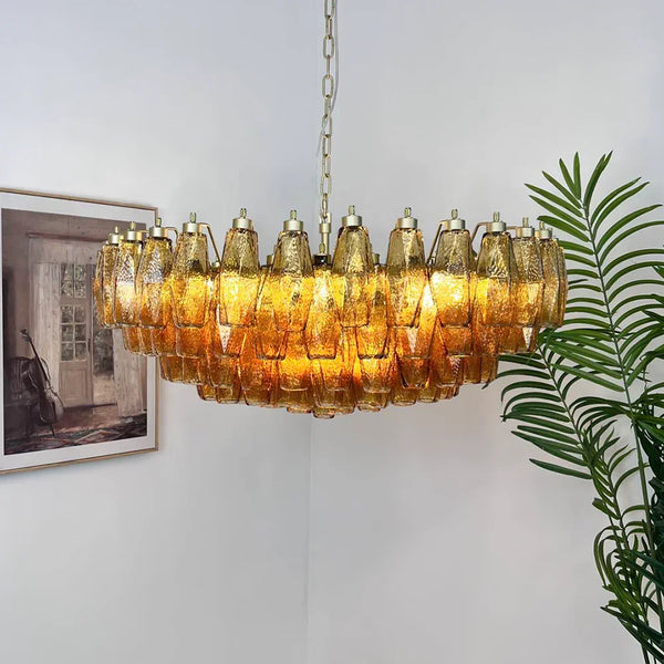 Faceted Amber Chandelier