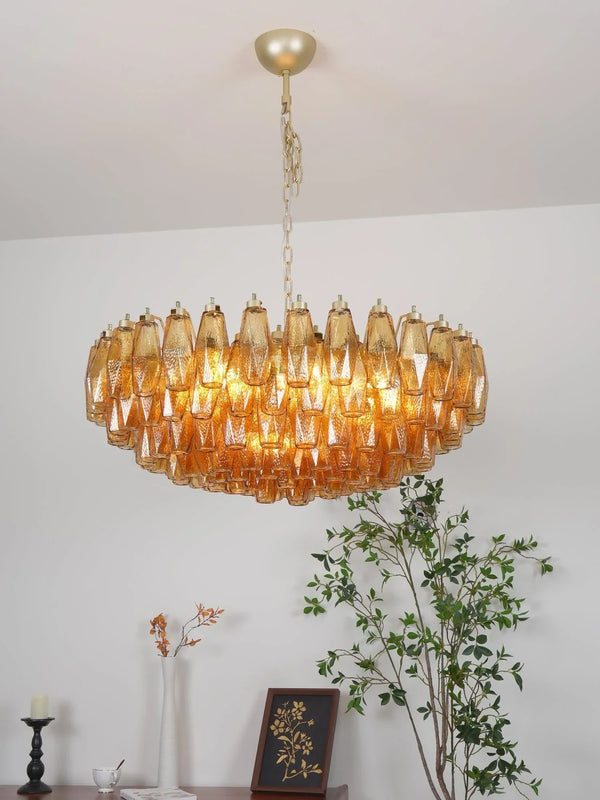 Faceted Amber Chandelier