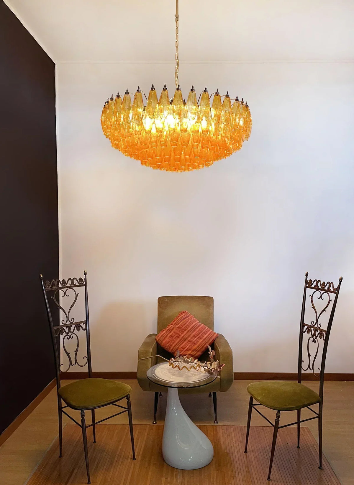 Faceted Amber Chandelier