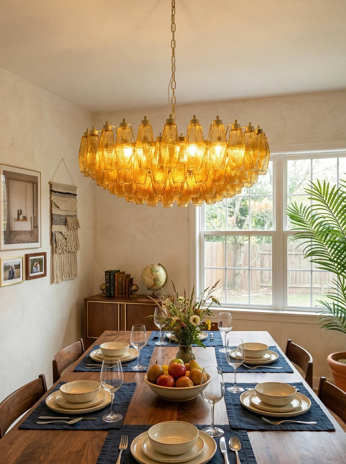 Faceted Amber Chandelier