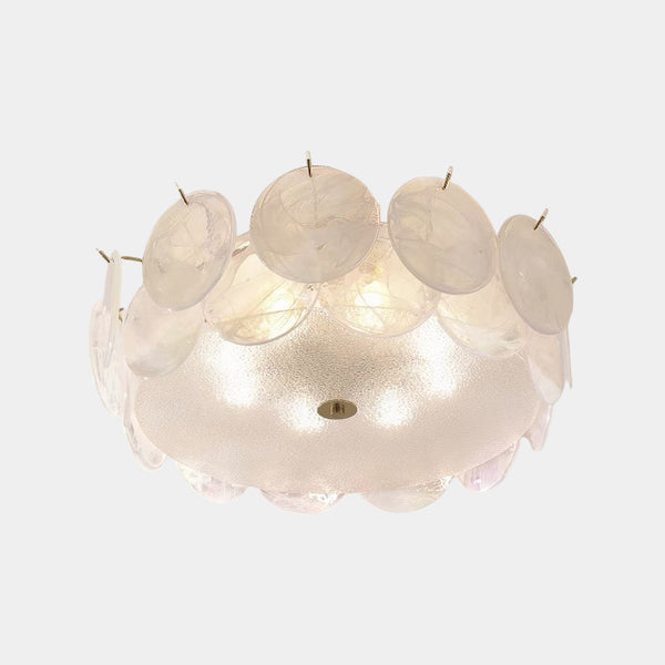 Murano Glass Seashell Ceiling Light Semi-Flush Mount, 3 Colors