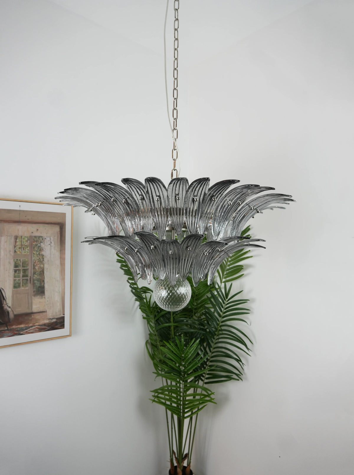 Murano Palmette Smoked Chandelier