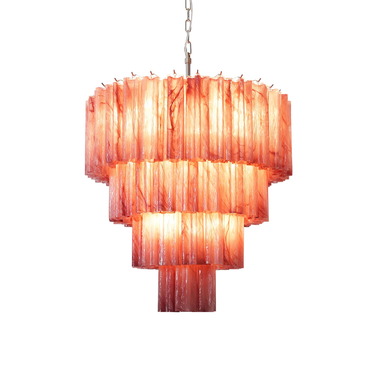 Red Glass Tubes Chandelier