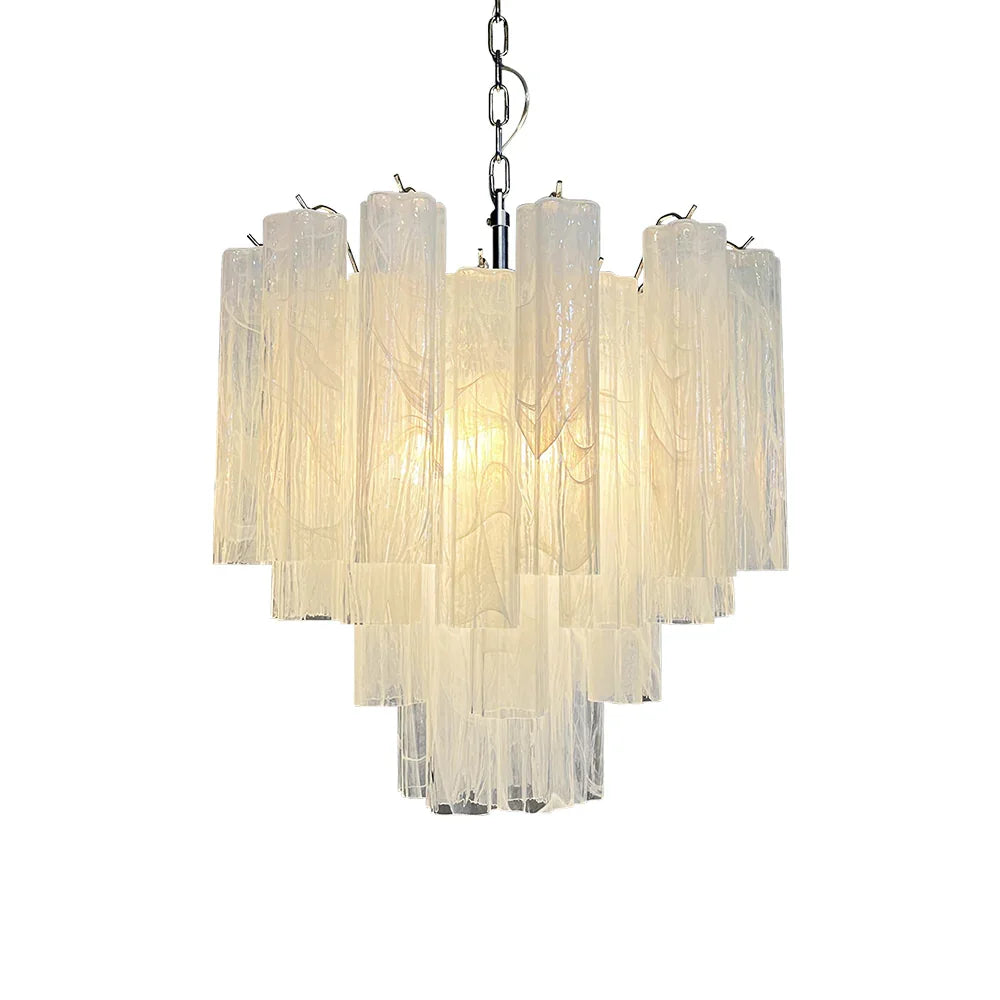 Star Shaped Tube Amber Glass Chandelier