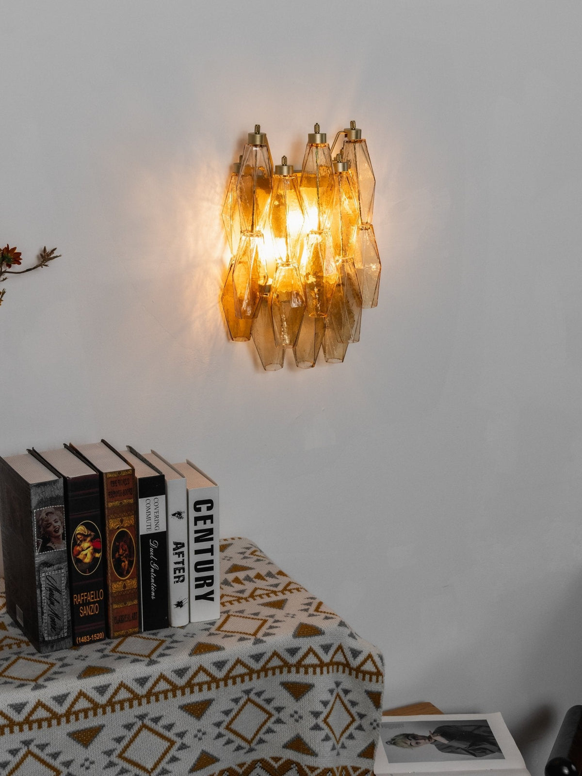 Poliedri Smoked Glass Wall Sconces