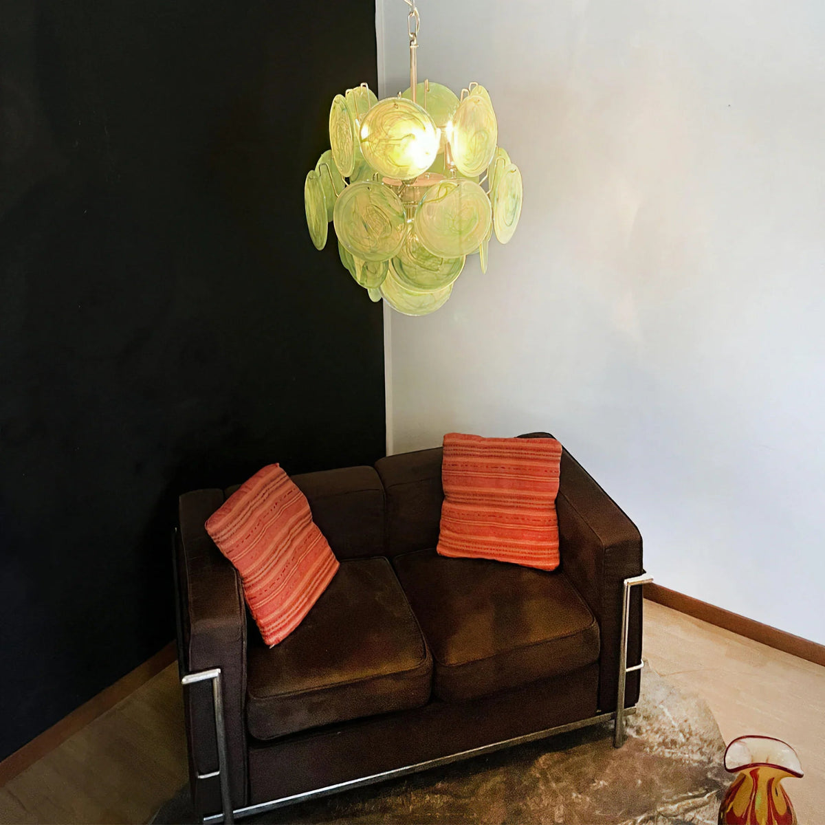 Colored Disc Glass Chandelier