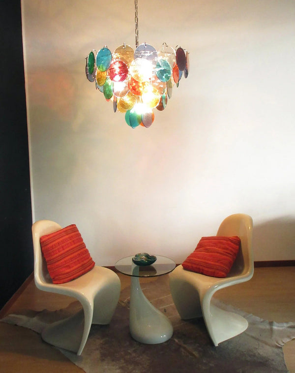 Colorful Disk Glass Round Chandelier