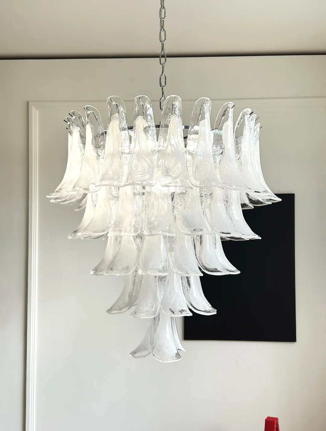 Vintage Clear Glass Petals Chandelier
