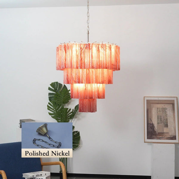 Red Glass Tubes Chandelier