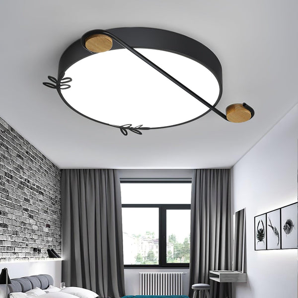 Evzorira Musical Note Art Round Ceiling Lamp