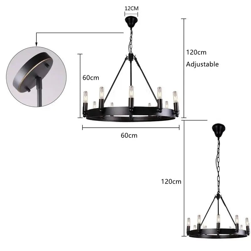 Neva Round Rustic Chandelier