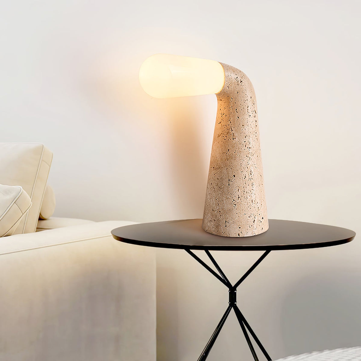 Cone Nilo Travertine Table Lamp