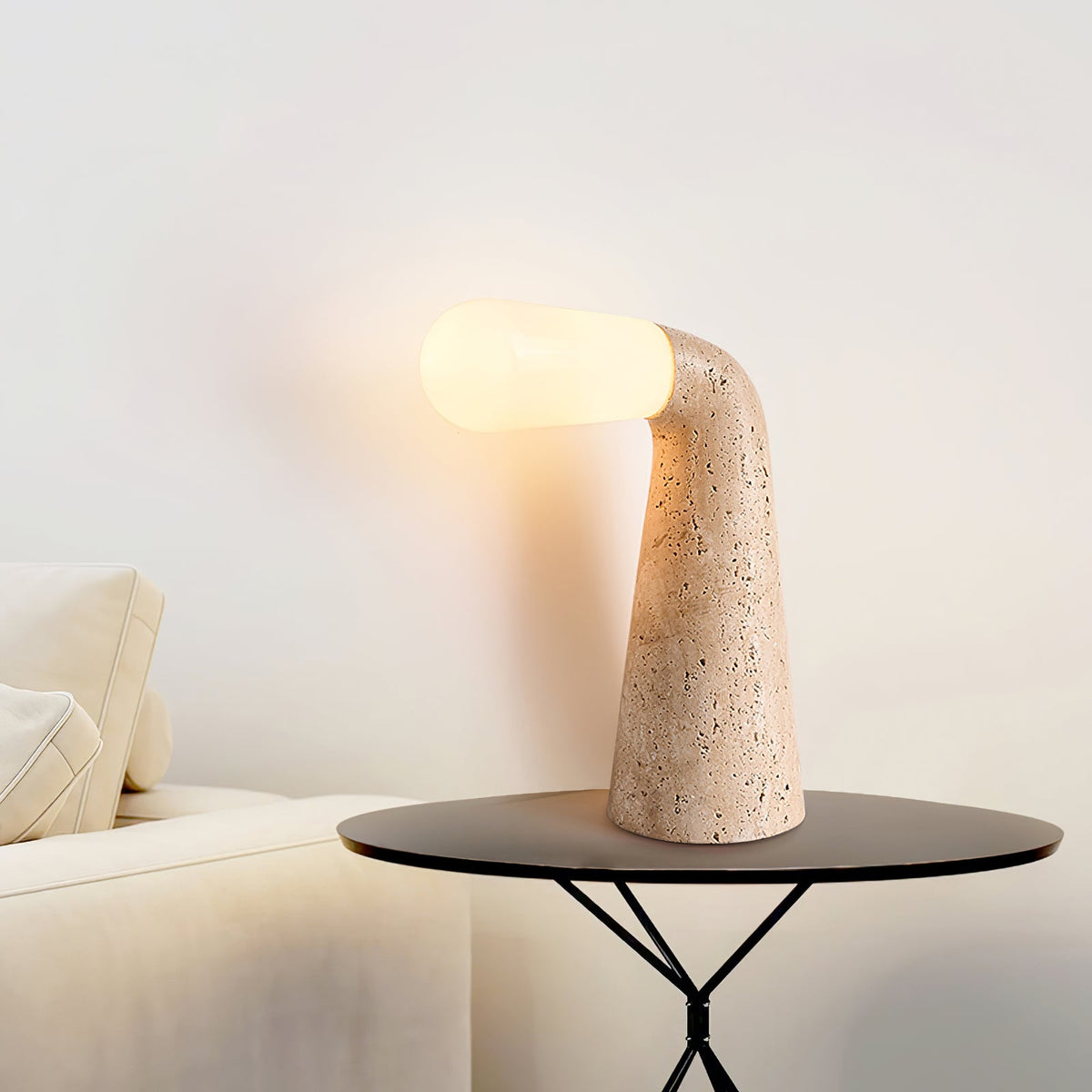 Cone Nilo Travertine Table Lamp