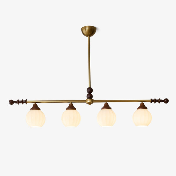 Codoriel Traditional Balance Island Wood Glass Pendant Lamp