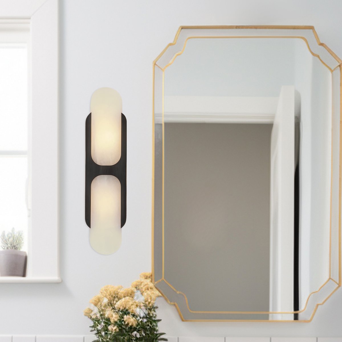Alabaster Odin Oval Wall Sconce