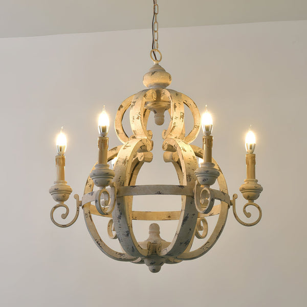Cumaryra Traditional Hand-carved Wooden Chandelier