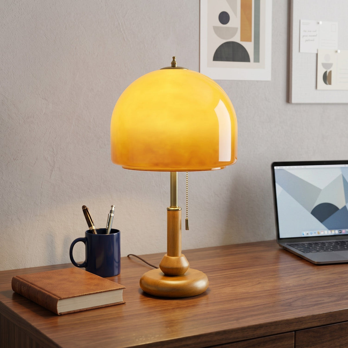 Neroina Maris Pink Marble Table Lamp