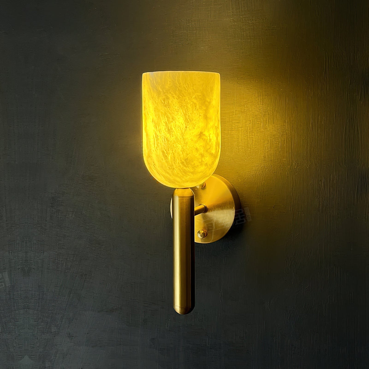 Lyphaia Brass Alabaster Wall Lamp