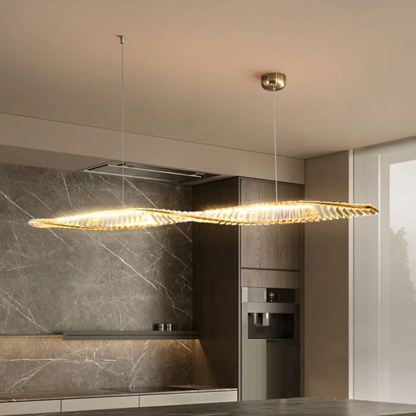 Linear Luxury Spiral Crystal Chandelier