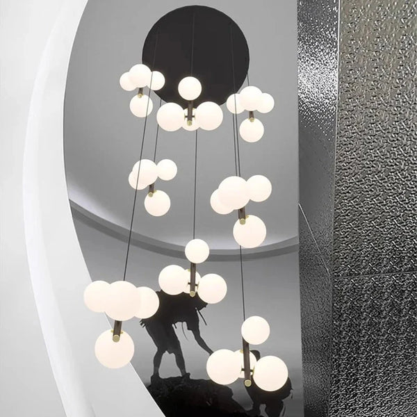 Opal Globe Staircase Pendant Light
