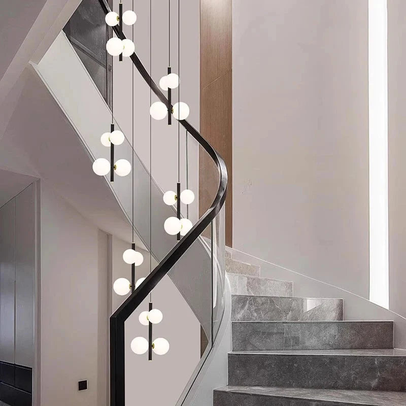 Opal Globe Staircase Pendant Light