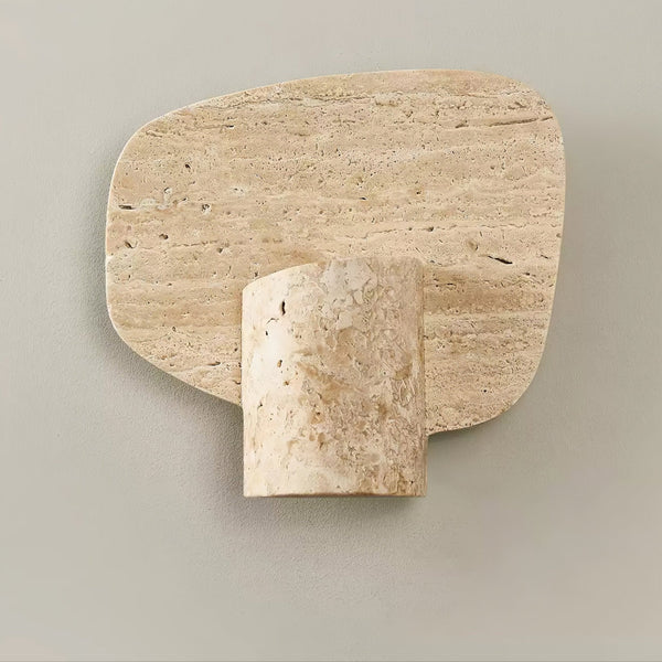 Organic Travertine Cylinder Wall Light