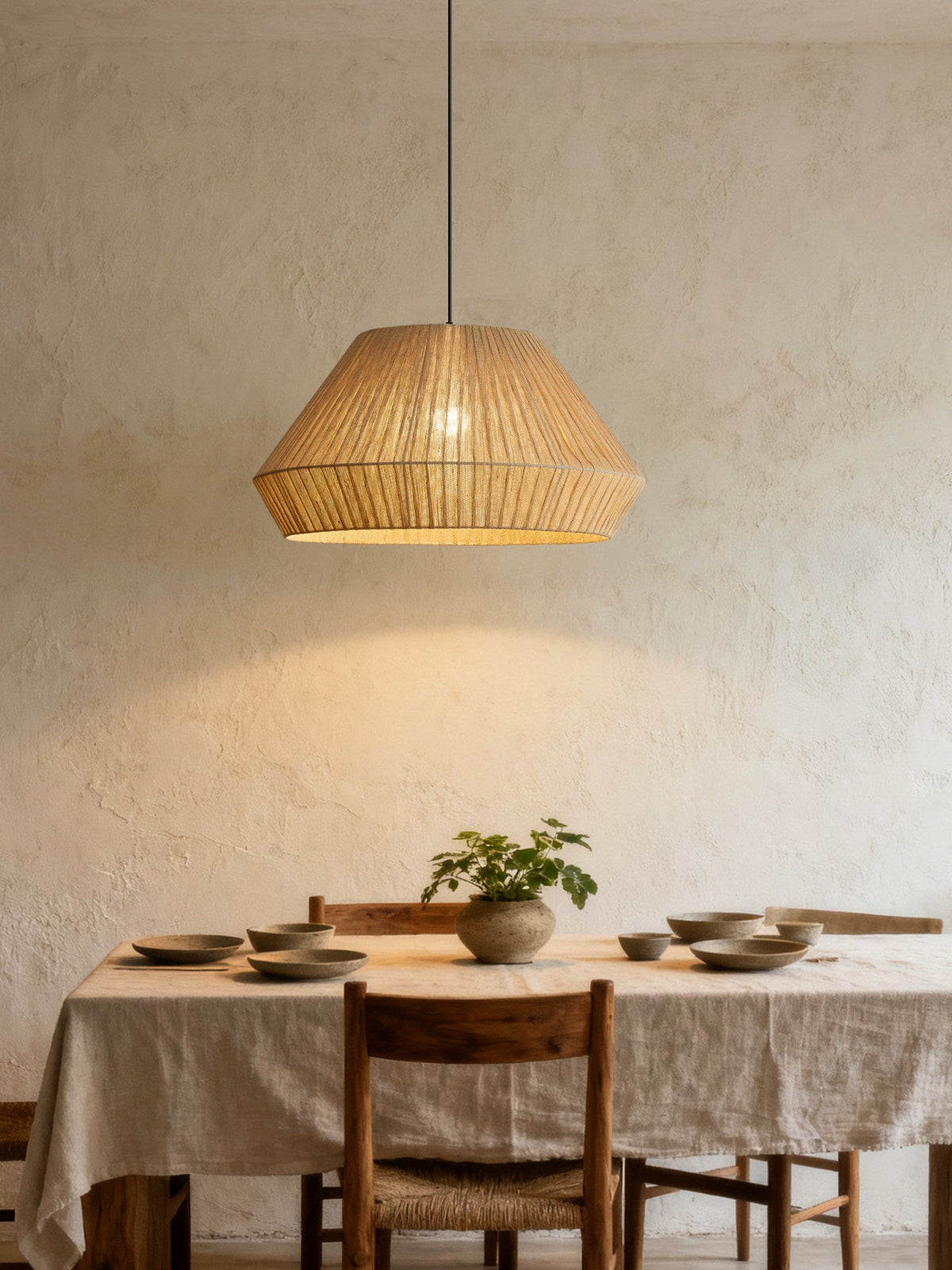 Origami Faceted Linen Pendant Lamp