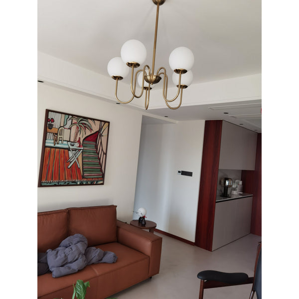 Ildorel Nordic Art Brass Glass Chandelier
